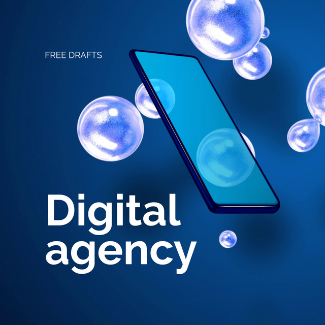 Ontwerpsjabloon van Animated Post van Digital Agency Ad with Modern Smartphone