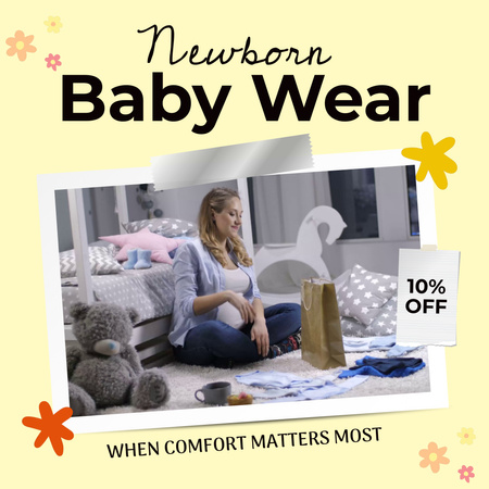 Modèle de visuel Vêtements confortables pour nouveau-nés avec remise - Animated Post