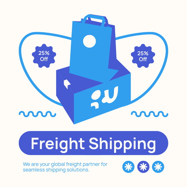 Freight Shipping of Packages and Parcels Instagram AD Design Template