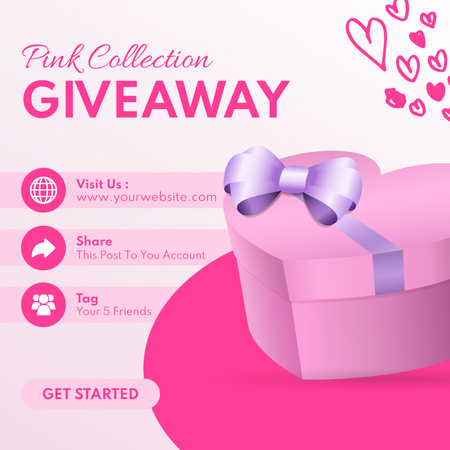 Modèle de visuel Cadeau de la collection rose pour les médias sociaux - Instagram