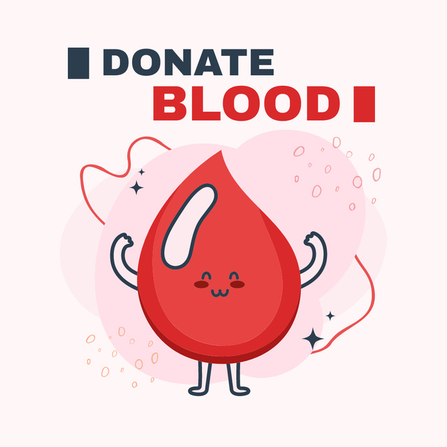 Call for Volunteer Blood Donation during War in Ukraine Instagram Tasarım Şablonu