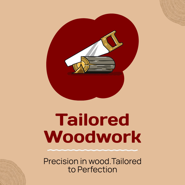 Ontwerpsjabloon van Animated Post van Perfect Woodworking Service With Catchy Slogan