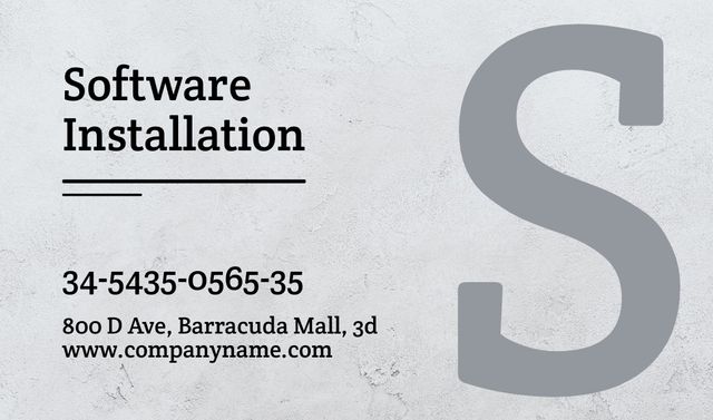 Designvorlage Software Installation Services für Business card