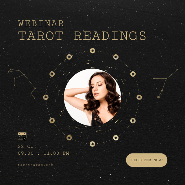 Designvorlage Tarot Reading Webinar With Registration Offer für Instagram