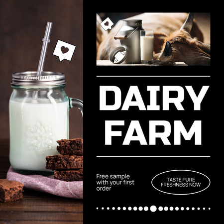 Template di design Offerte di Cow's Dairy Farm Instagram