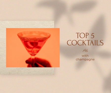 Modèle de visuel cocktails ad avec femme tenant boisson - Facebook