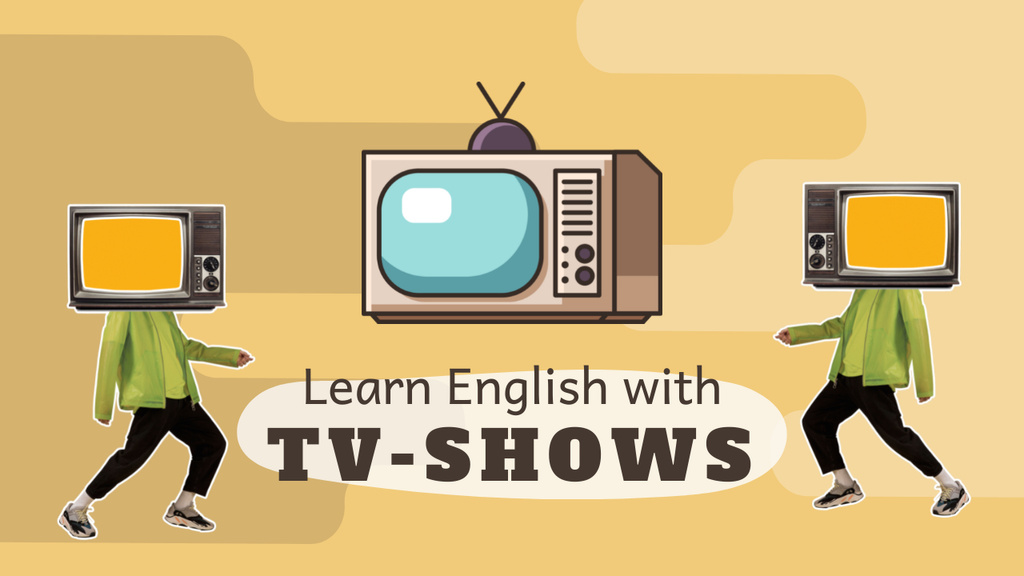 Ontwerpsjabloon van Youtube Thumbnail van TV Shows for Learning English