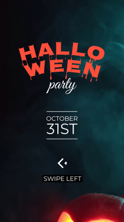 Mysterious Halloween Party Announcement With Jack-o'-lantern TikTok Video Design Template
