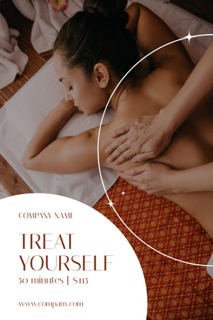 Beautiful Woman Having Relaxing Massage In Spa Salon Tumblr Design Template
