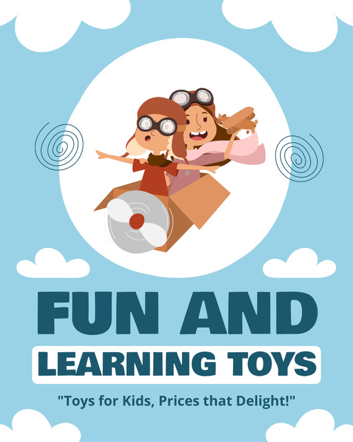 Designvorlage Sale of Fun and Learning Toys für Instagram Post Vertical