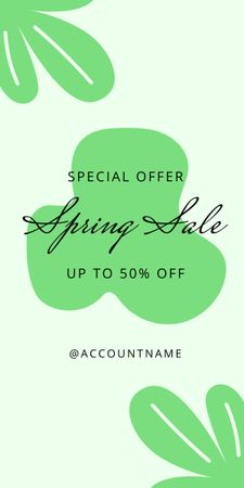 Green Spring Special Sale Announcement Graphic Design Template
