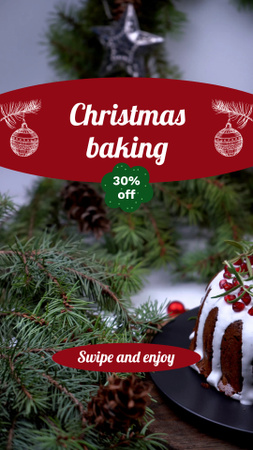 Plantilla de diseño de Descuento en repostería navideña con el pastel de crema más dulce TikTok Video 