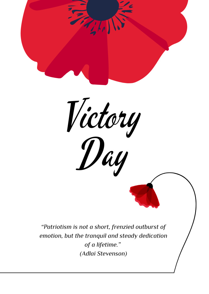 Modèle de visuel Victory Day Celebration on Eighth of May - Postcard A6 Vertical