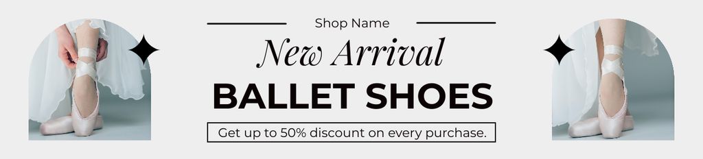 Designvorlage New Arrival of Ballet Shoes für Ebay Store Billboard