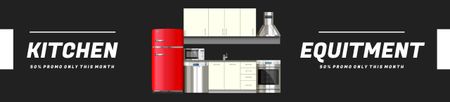 Kitchen Equipment Sale Ad on Black Ebay Store Billboard Design Template