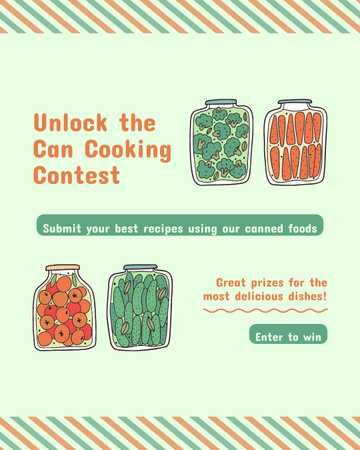 Plantilla de diseño de Concurso de cocina de latas Instagram Post Vertical 