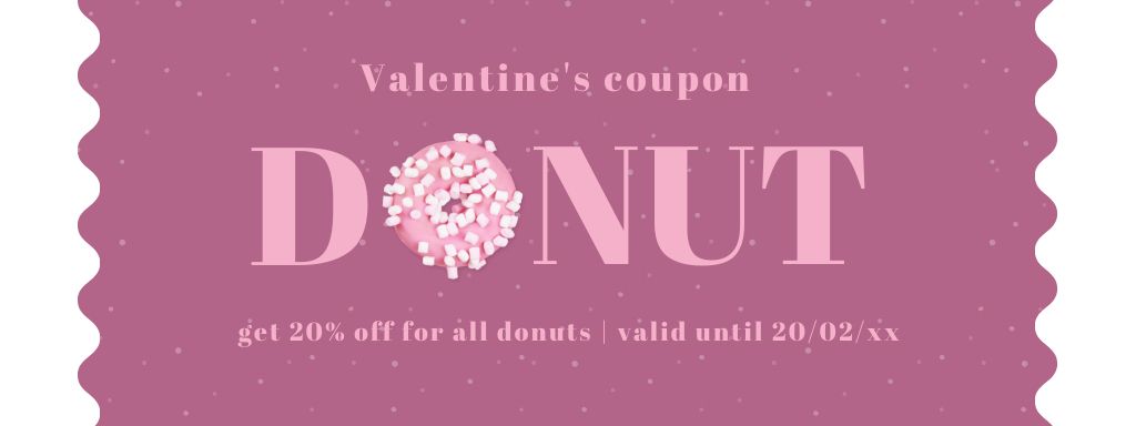 Modèle de visuel Discount Voucher for Valentine's Day Donuts - Coupon