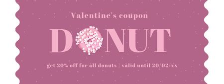 Discount Voucher for Valentine's Day Donuts Coupon Design Template