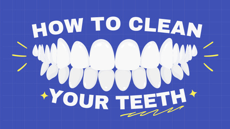 Советы по чистке зубов Youtube Thumbnail – шаблон для дизайна