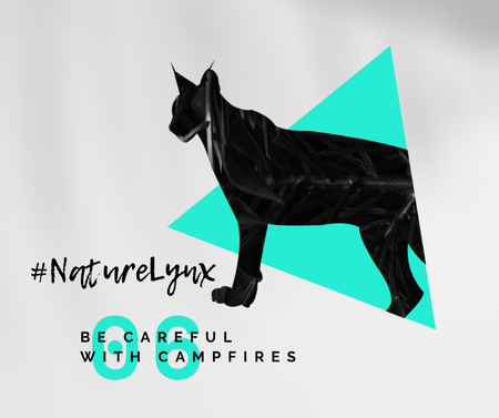 Fauna Protection with Black Lynx Facebook Design Template