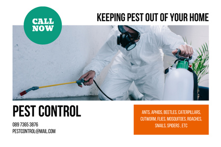Pest Control Services Flyer 4x6in Horizontal Design Template