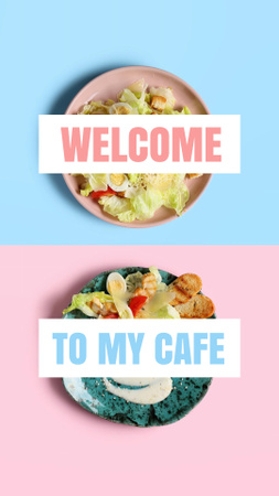 Cafe Invitation with Tasty Food TikTok Video Design Template