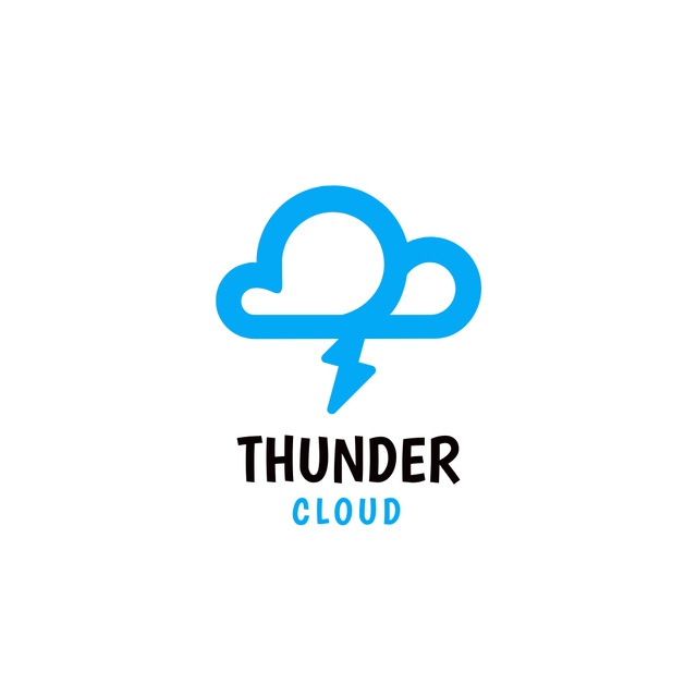 Emblem with Thunder Cloud Logo 1080x1080px – шаблон для дизайна
