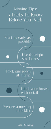 Eşyaları Paketlemeden Önce İpuçları ve Püf Noktaları Infographic Tasarım Şablonu
