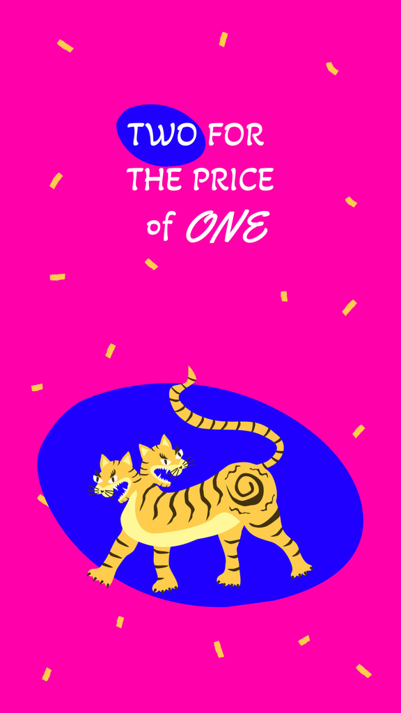 Special Sale Offer with Funny Tiger Instagram Story – шаблон для дизайну