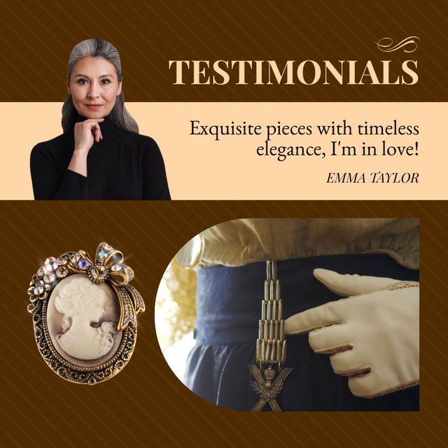 Modèle de visuel Customer Feedback About Jewelry Antique Store - Animated Post