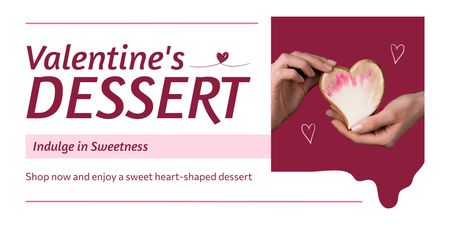 Valentine's Day Sweet And Heart Shaped Dessert Offer Twitter Design Template