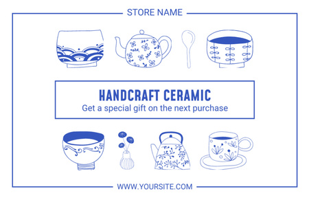Handcrafted Ceramics Workshop Thank You Card 5.5x8.5in Modelo de Design