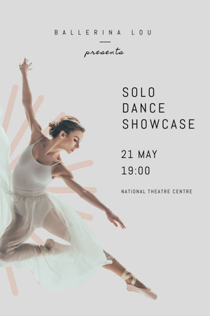 Solo Ballerina Dance with Woman in Motion Flyer 4x6in Design Template