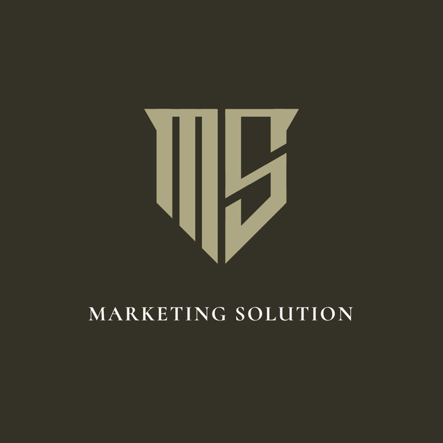 Emblem with Monogram of Marketing Company Logo 1080x1080px Design Template