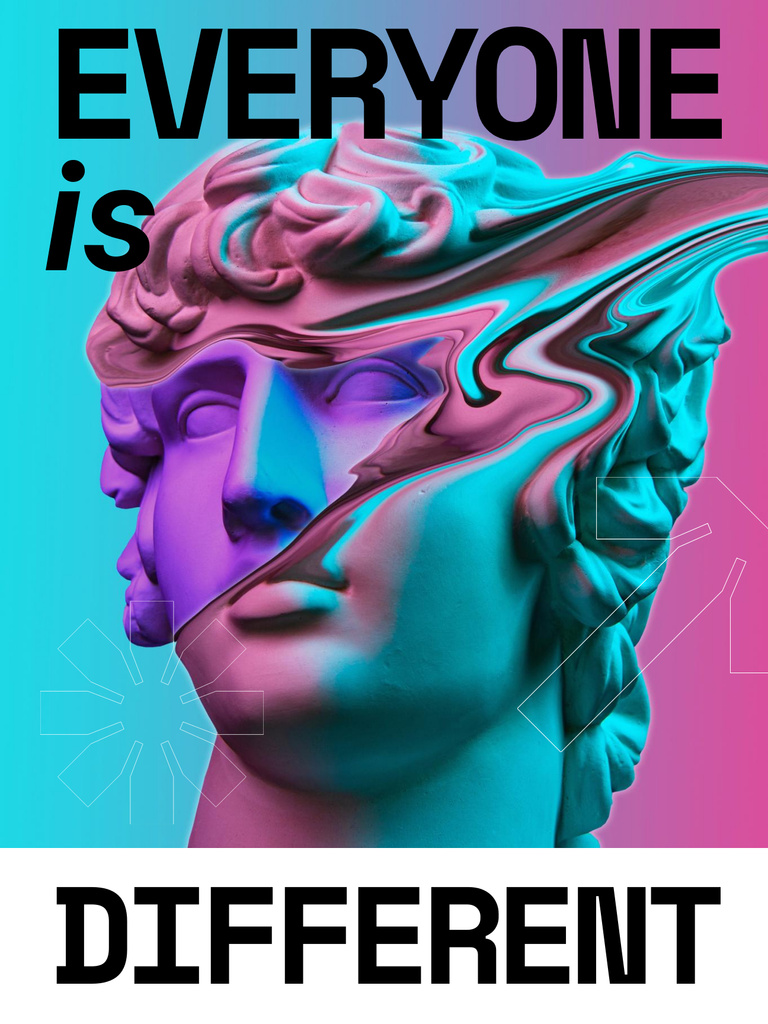 Inspirational Phrase about Diversity with Sculpture Poster USデザインテンプレート