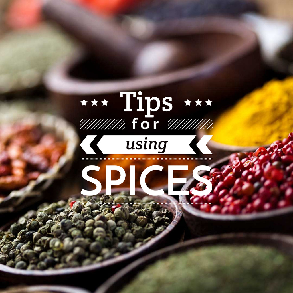 Ontwerpsjabloon van Instagram van Bowls with aromatic Spices