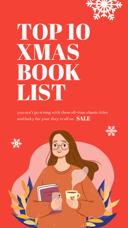 рождественский список книг Instagram Story – шаблон для дизайна