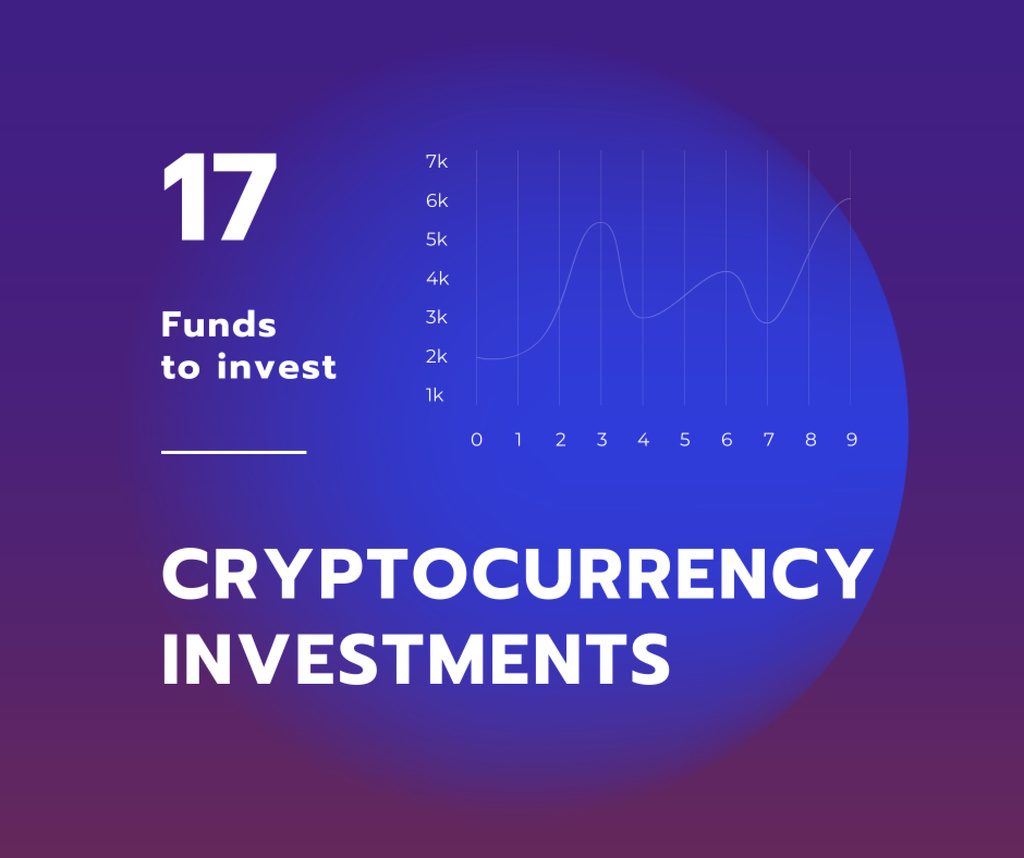 Cryptocurrency investments concept on Graph Facebookデザインテンプレート
