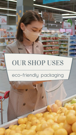Ontwerpsjabloon van TikTok Video van Voedselwinkel met behulp van milieuvriendelijke verpakkingen