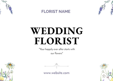 Platilla de diseño Wedding Florist Services Postcard 5x7in
