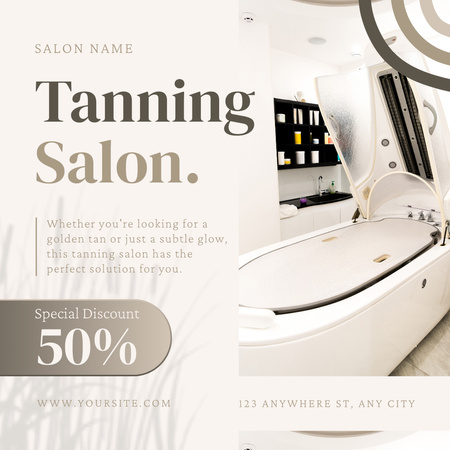 Discount on Session in Tanning Salon Instagram AD Design Template