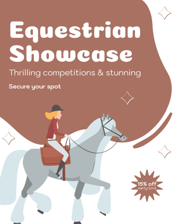Elegant Horse and Rider Competition Event Instagram Post Vertical Design Template