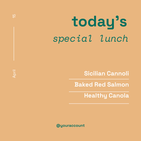 Designvorlage Das heutige besondere Mittagessen für Instagram