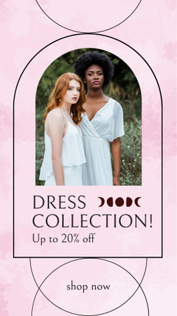Dress Collection Ad with Beautiful Women Instagram Story Design Template