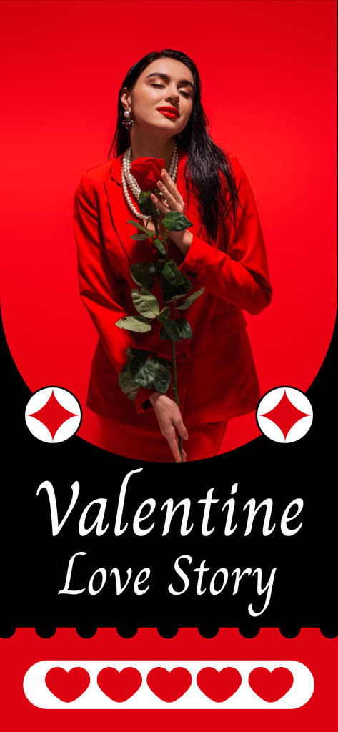 Valentine's Day Love Story Snapchat Moment Filter Šablona návrhu