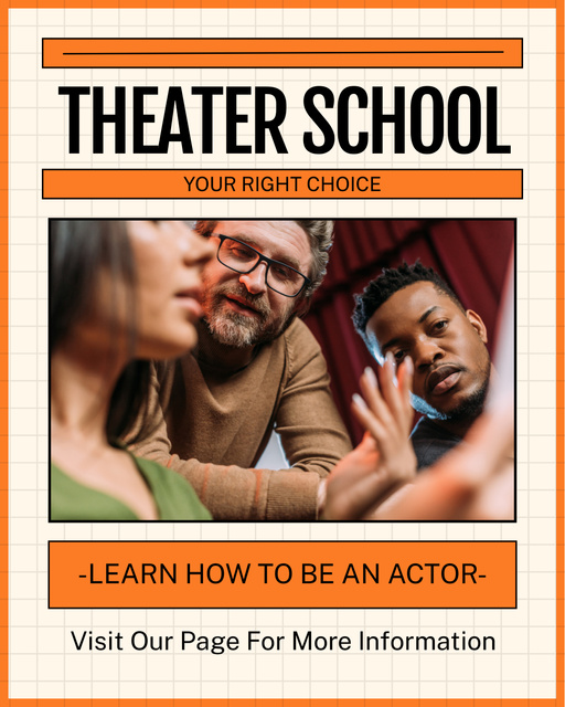Studying at Theater School Instagram Post Vertical Design Template