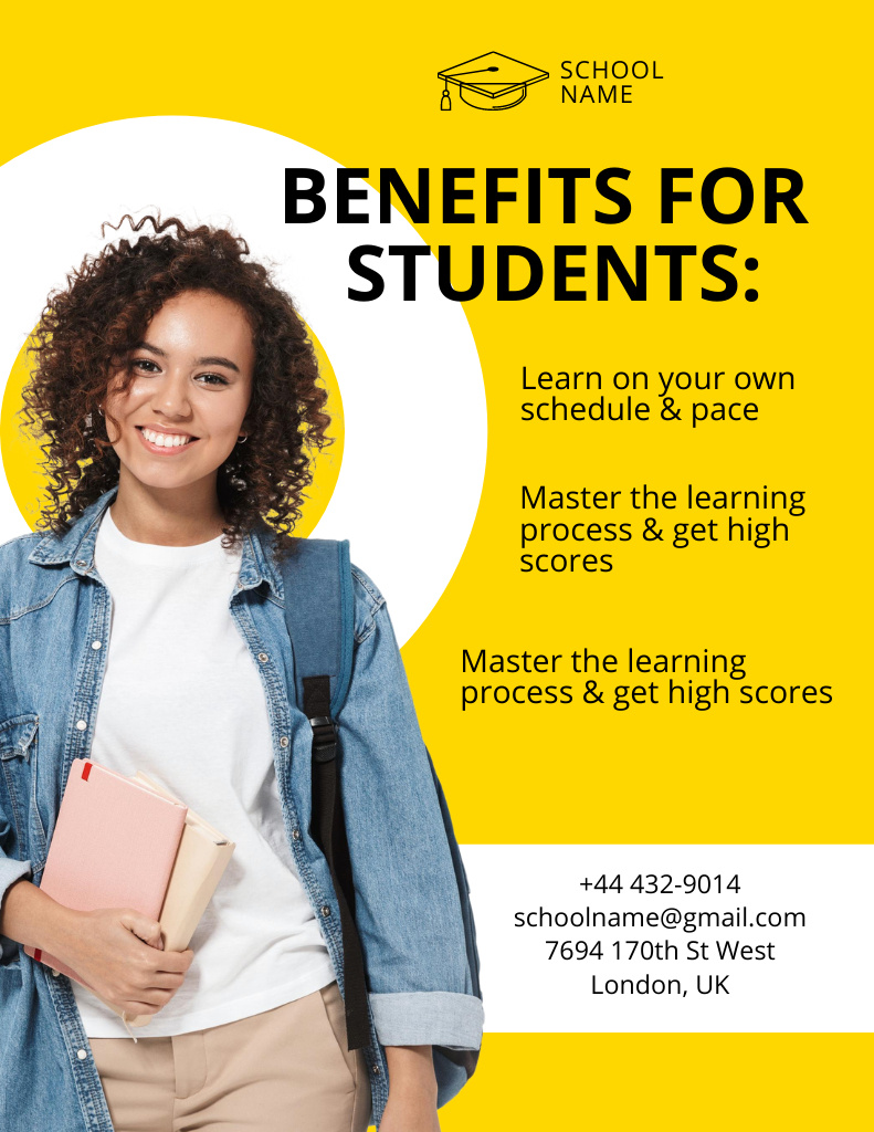 Benefit from Our Tutor Services Poster 8.5x11in Design Template
