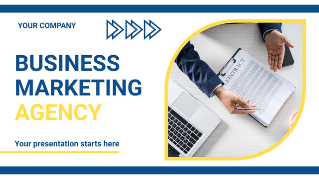 Data-driven Business Marketing Agency With Charts Presentation Wide Tasarım Şablonu
