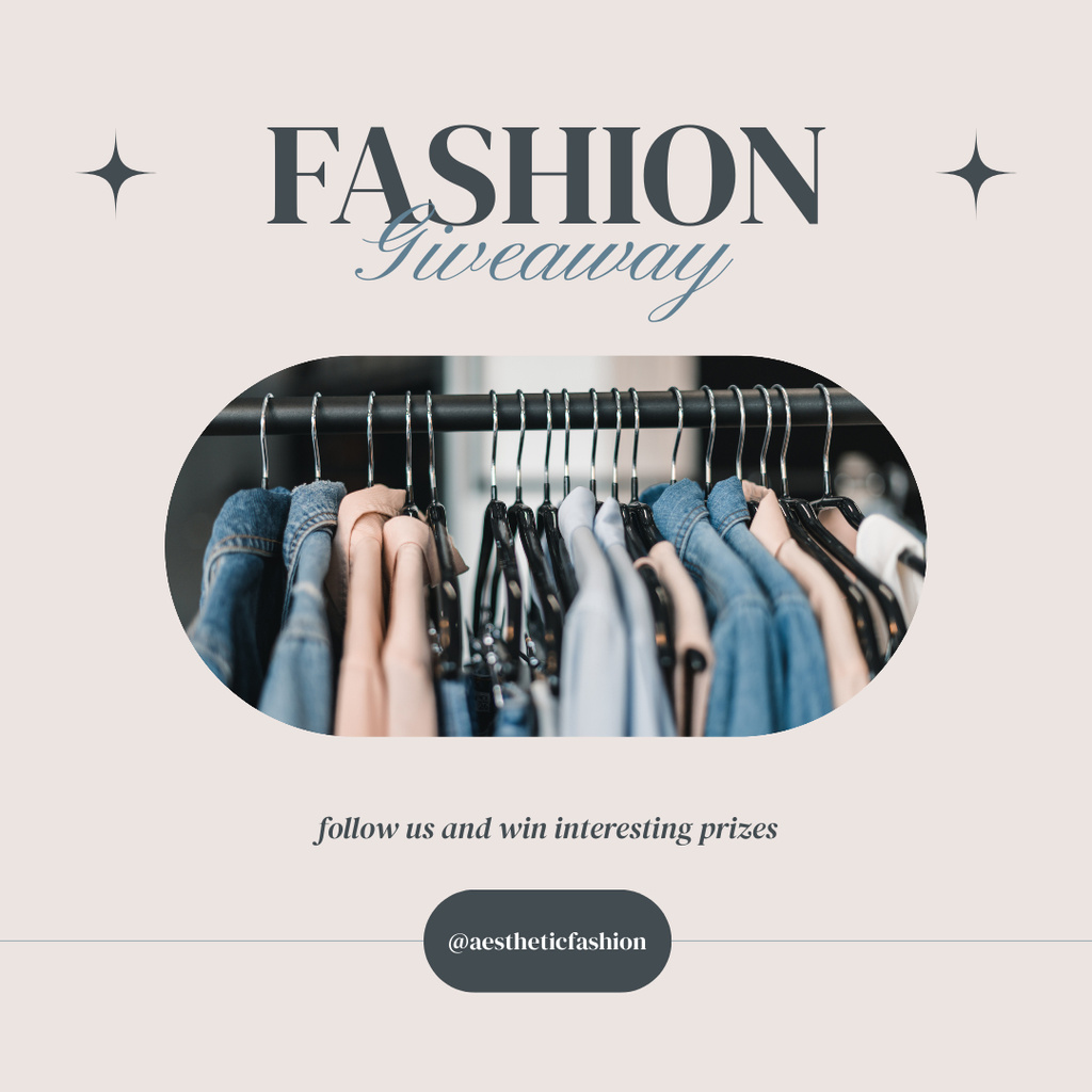 Fashion Giveaway Announcement  Instagram Design Template