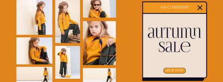 Autumn Kids Clothes Facebook cover Design Template